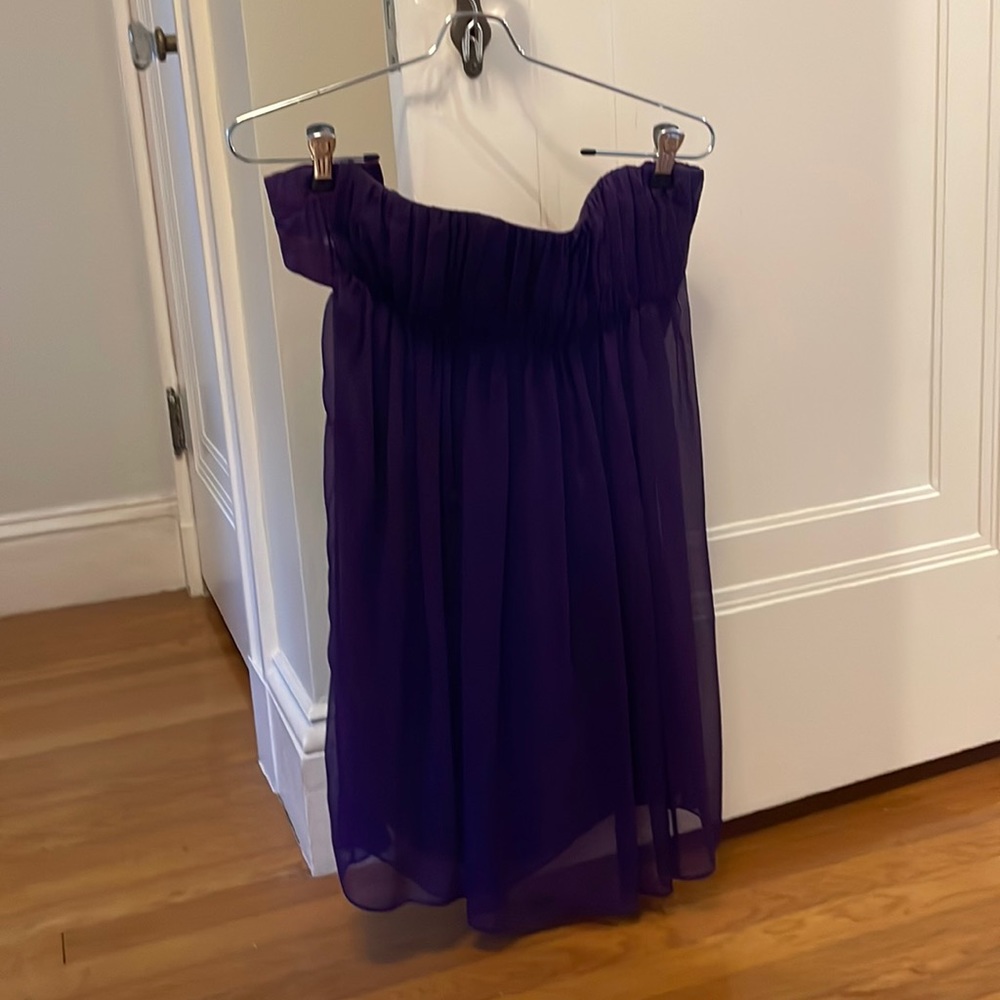 Alice and Olivia strapless purple dress